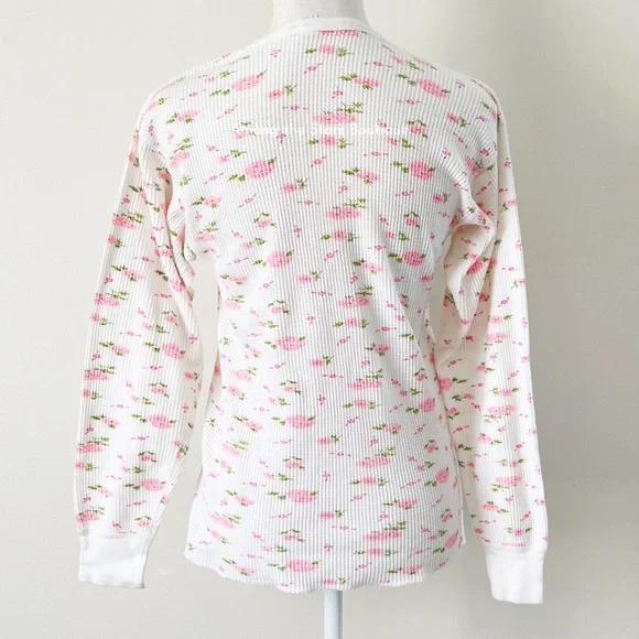 Rare Vintage 90s Dainty Floral Long Sleeve Thermal ASO Rachel Green in Friends - Picture 11 of 11